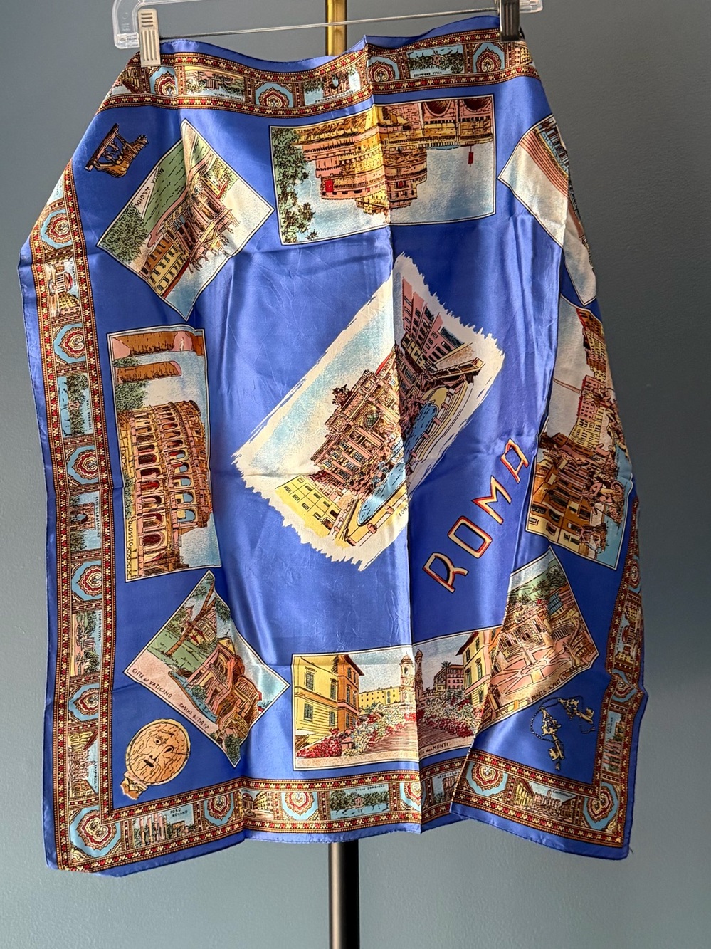 Blue Roma Print Scarf